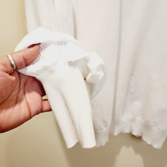SIONI Milano White Pullover button Neck Sweater Top size M - Picture 3 of 14
